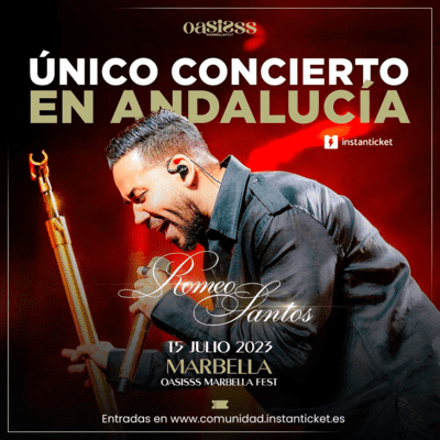 Romeo Santos en concierto en Marbella en España 2023